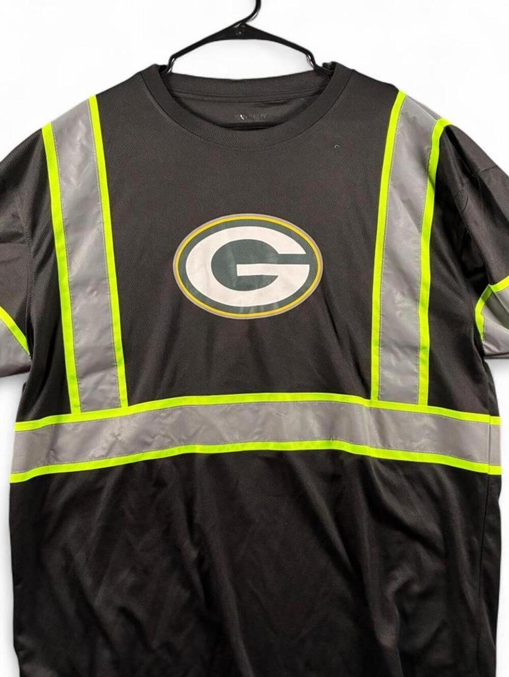 Buffalo Outdoors Green Bay Packers Reflective Safety Shirt 2XL Black Gray Neon